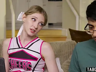 Petite cheerleader Melody Marks gets her pussy licked & mouth filled by horny Diego Perez
